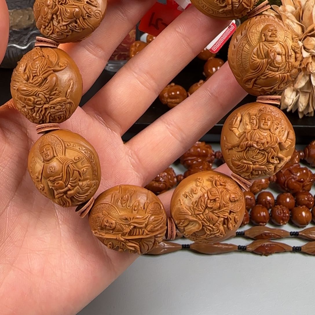 橄榄核手串/手链叶韵 26风景万佛