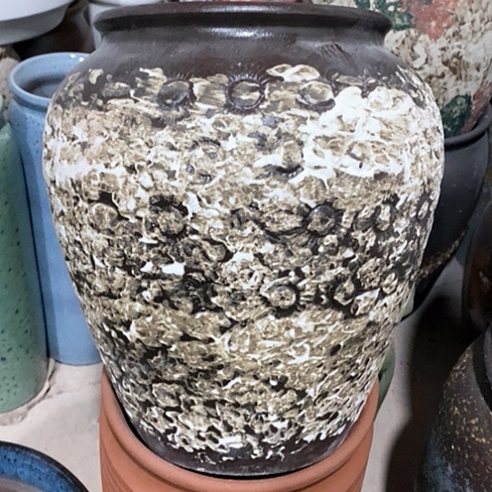 紫砂花盆口20高度31黑酒坛张