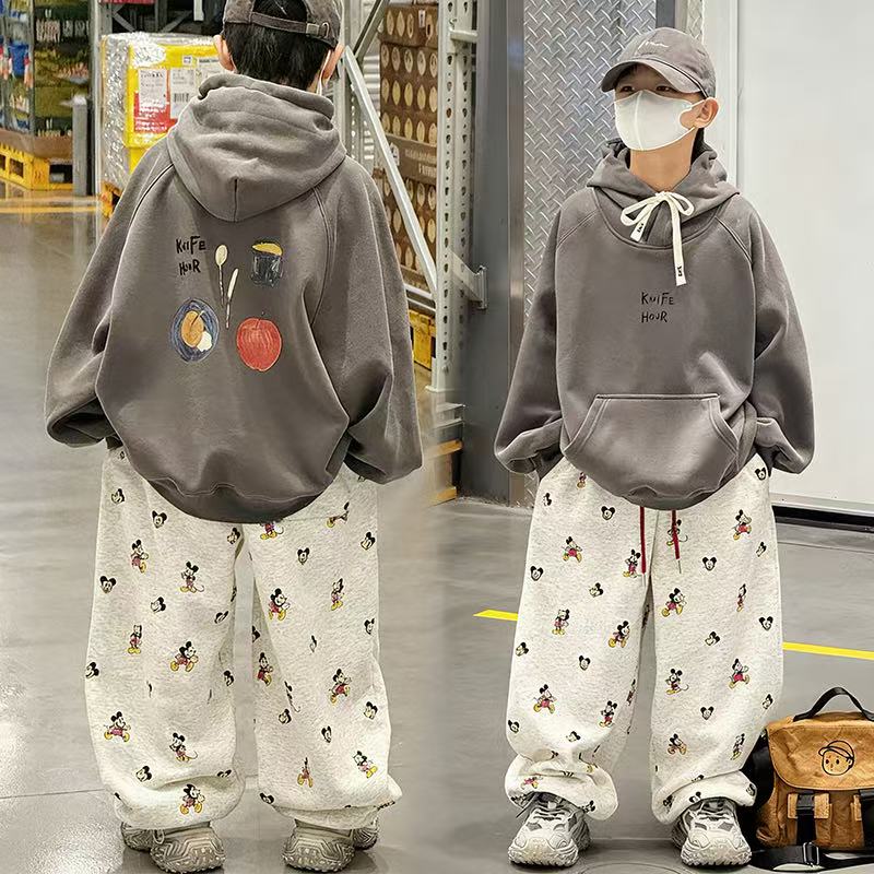 5553冬季男童一体绒加厚卫衣