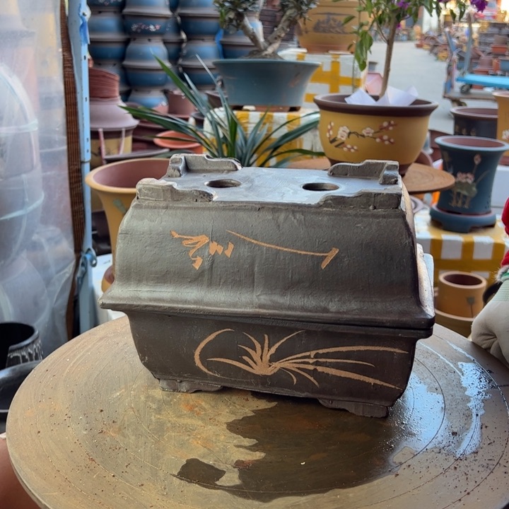 紫砂宜兴紫砂花盆26+26粽马槽