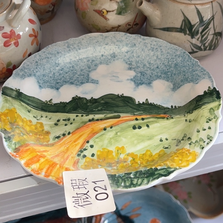 不锈钢景德镇釉下手绘陶瓷 