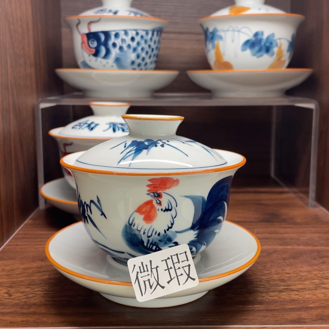微瑕釉下彩纯手绘