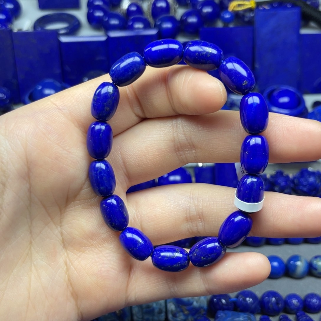 青金石未镶嵌枣珠手串