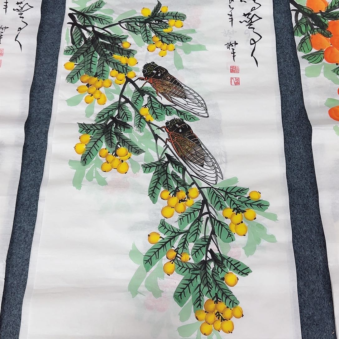 国画尺寸50X100手绘作品