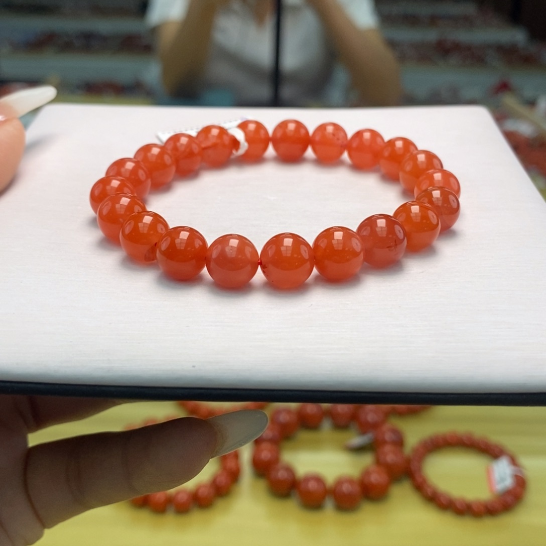 南红玛瑙9mm单圈手串多样性发一未镶嵌