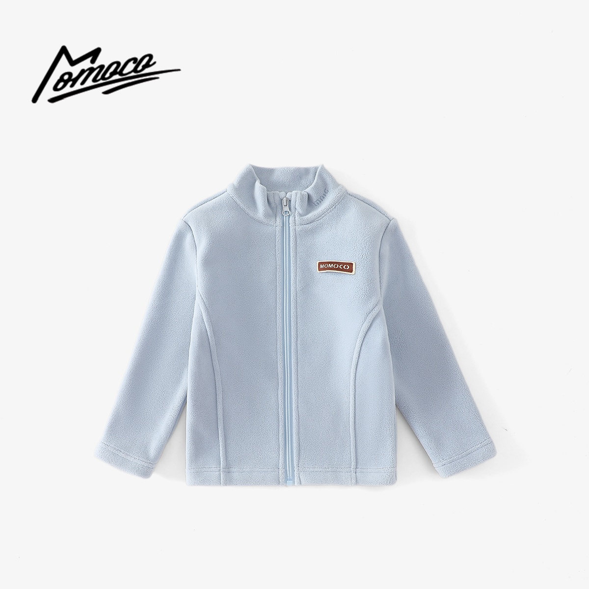MOMOCO秋冬男女童摇粒绒内胆儿童薄绒颗粒绒蓝色外套77430107037