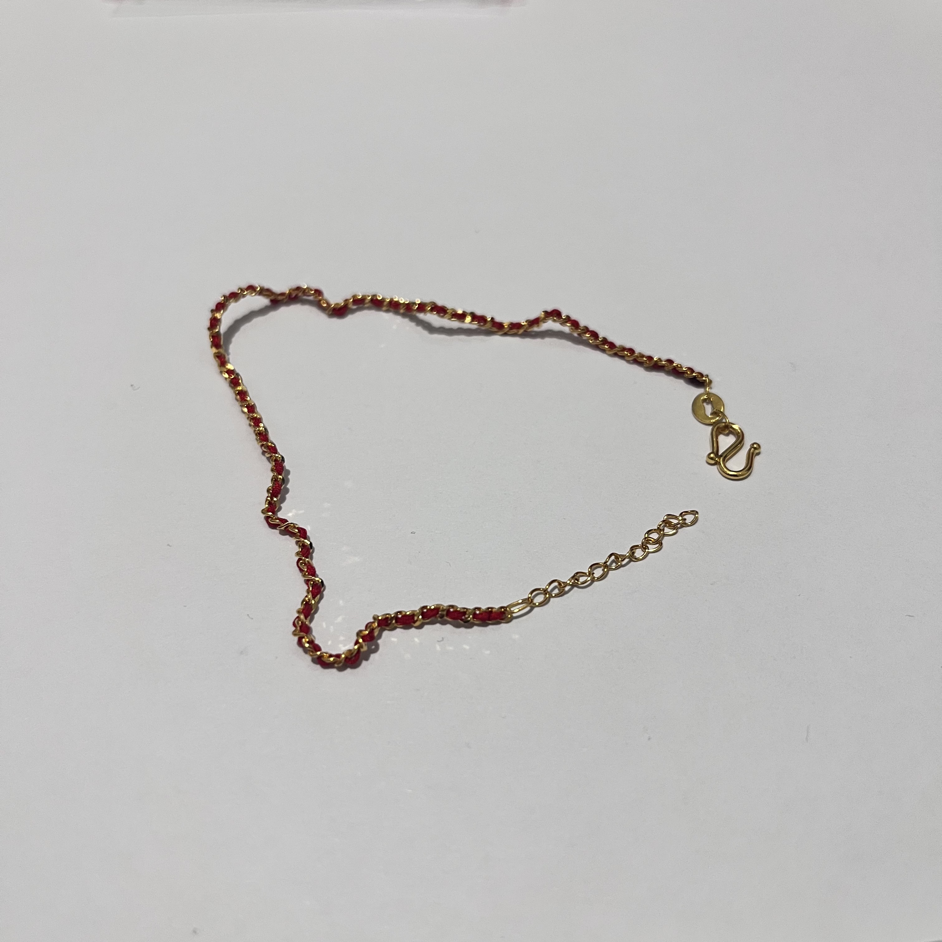 CBAI/菜百SY足金手链时尚百搭金色红色