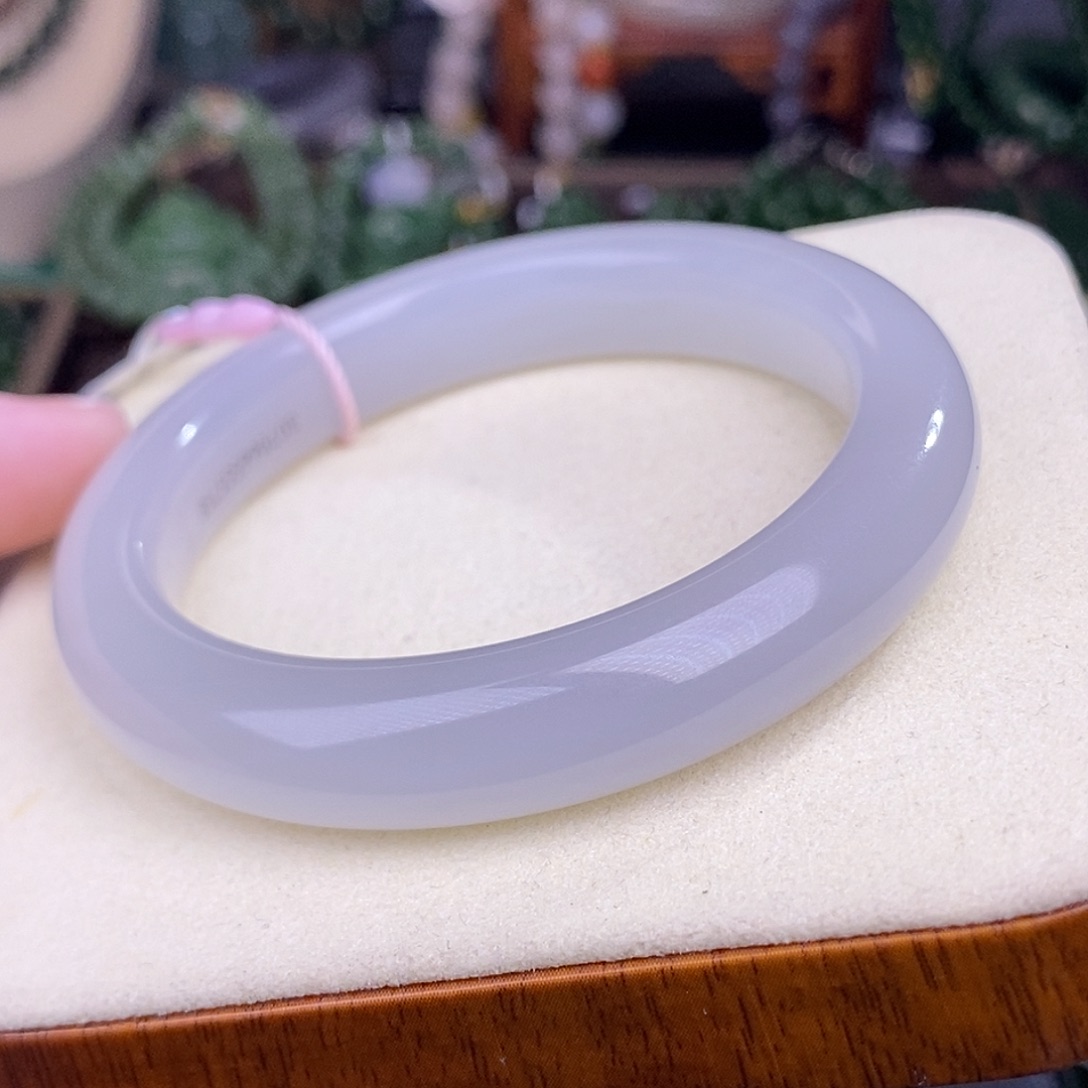 和田玉57.5 浓烟紫仙紫冰底脂膏级手镯天花板未镶嵌