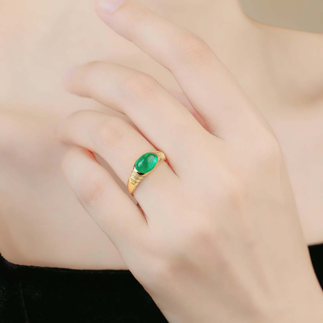 【歪歪】灭霸*祖母绿戒指*18K金镶嵌Q4019
