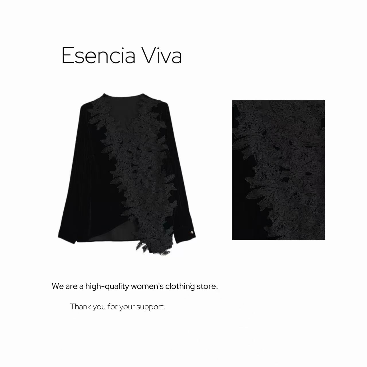 EV.【原创设计】洋气衣服女气质重工长袖上衣【花簇言漫】EVSY0540