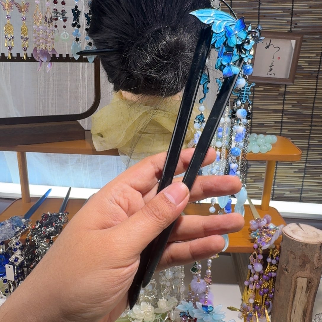 小****蛇纹石玉合金发饰