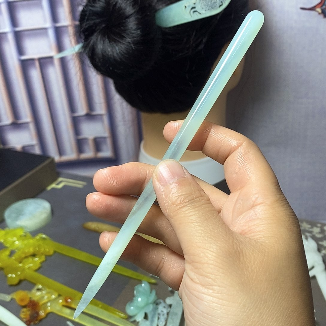 岫玉岫玉发簪未镶嵌意*