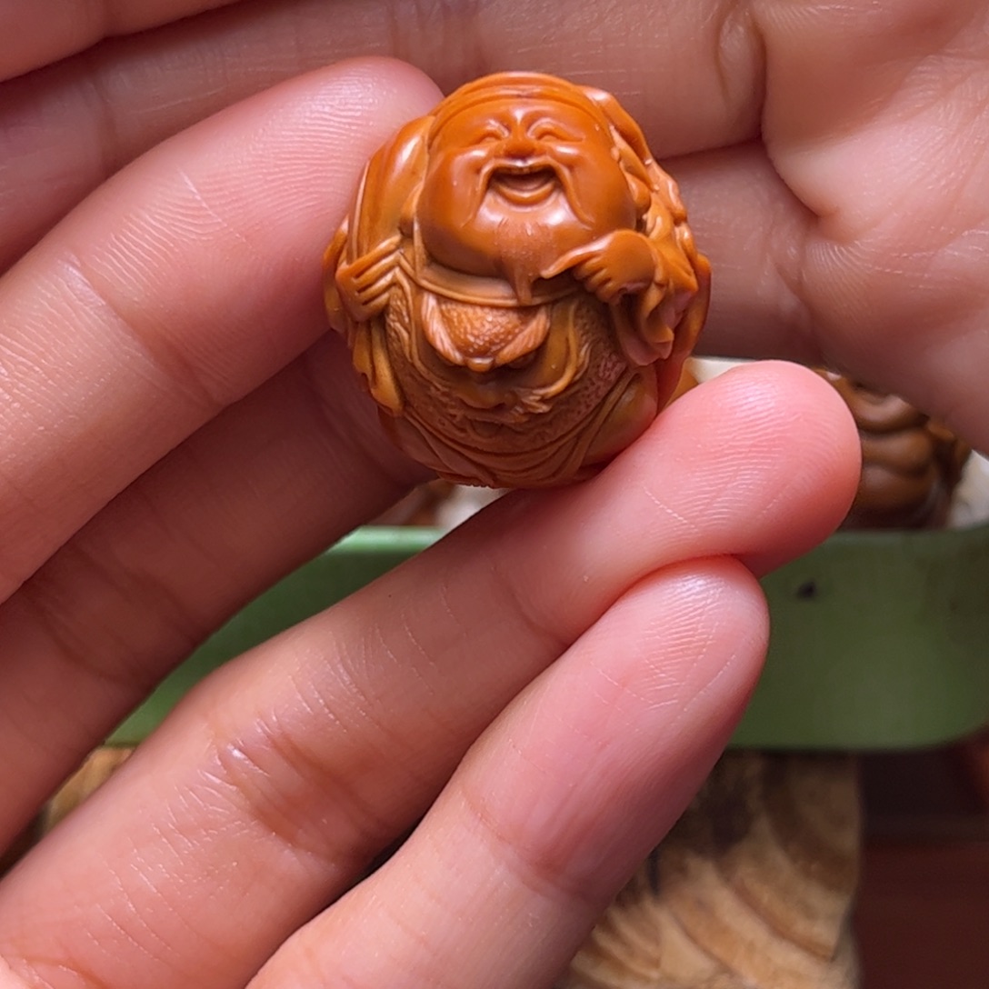 橄榄核吊坠荷叶龙财单颗福利