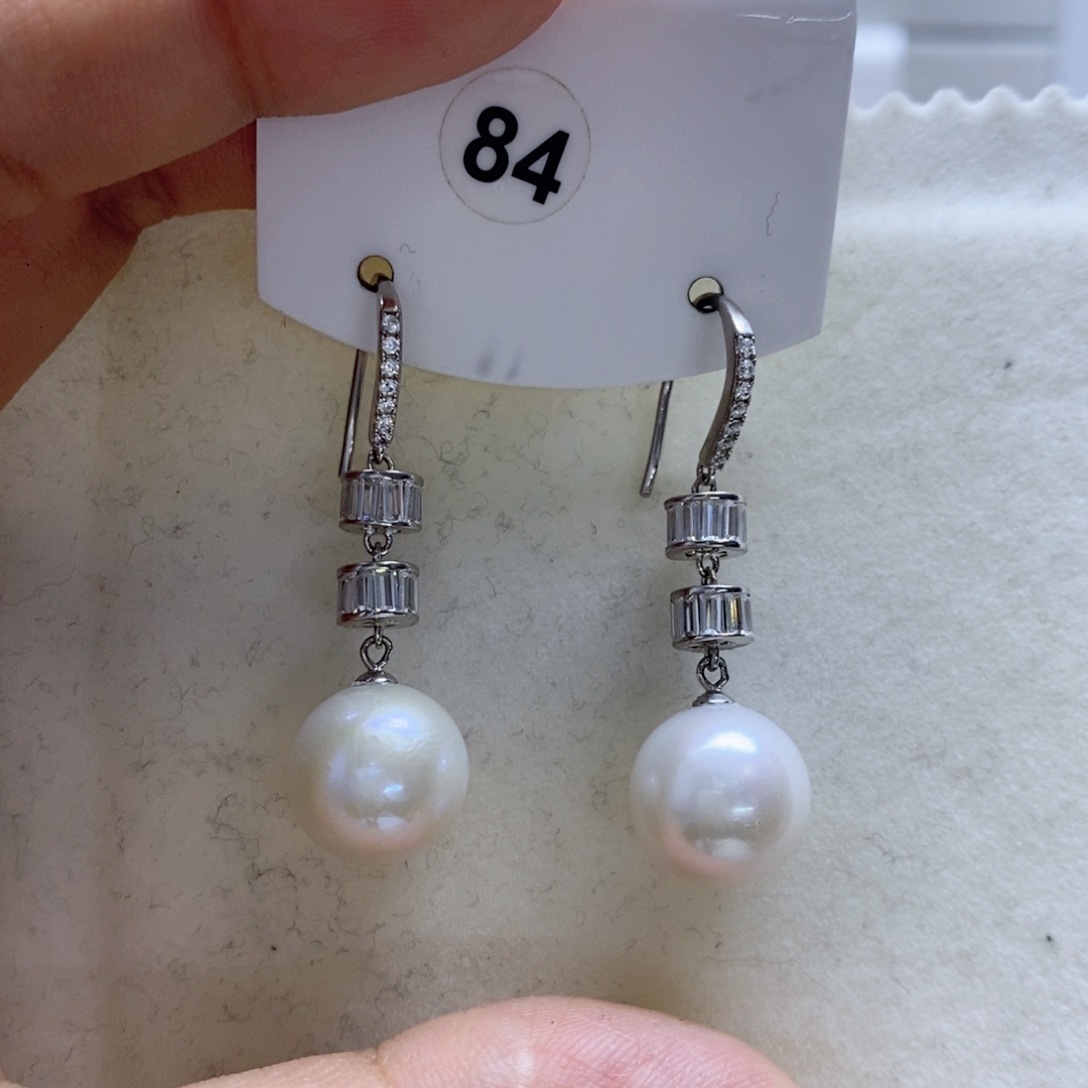 淡水珍珠耳饰银S925镶嵌