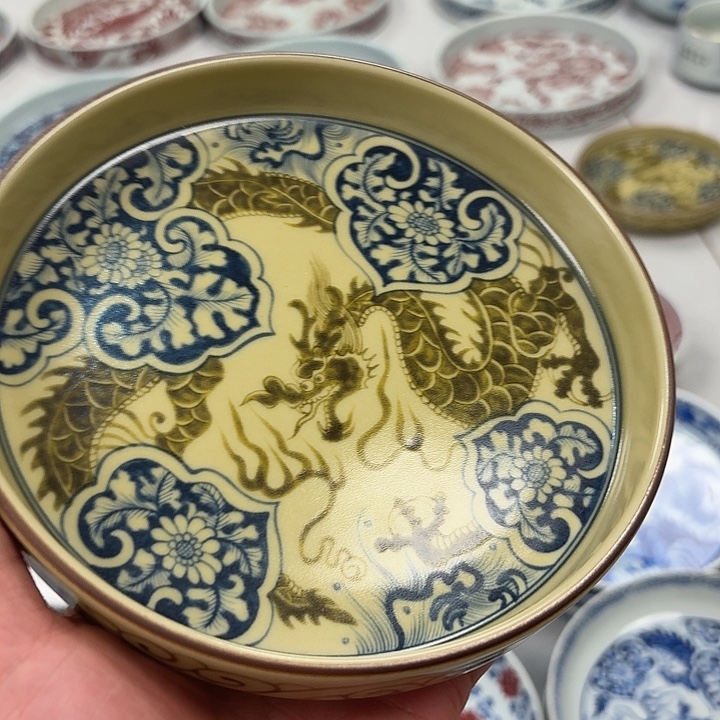 瓷片釉里金如意穿花龙大胡乘景德镇