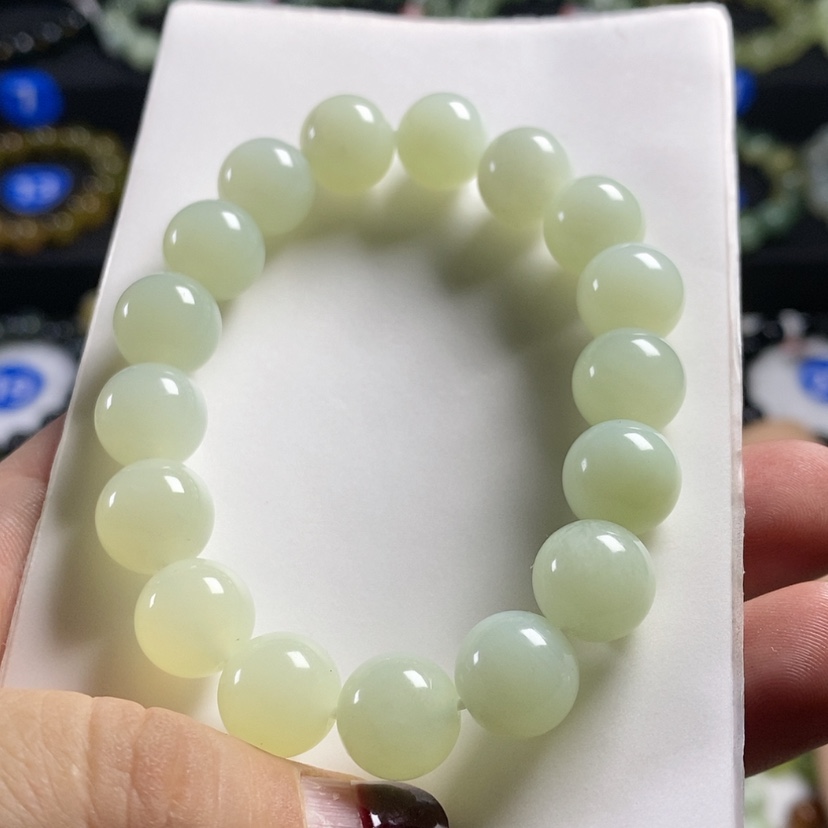 【闪购商品】蛇纹石玉手链未镶嵌卡12