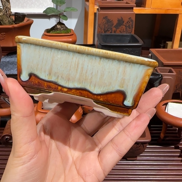 紫砂花盆半手工制作