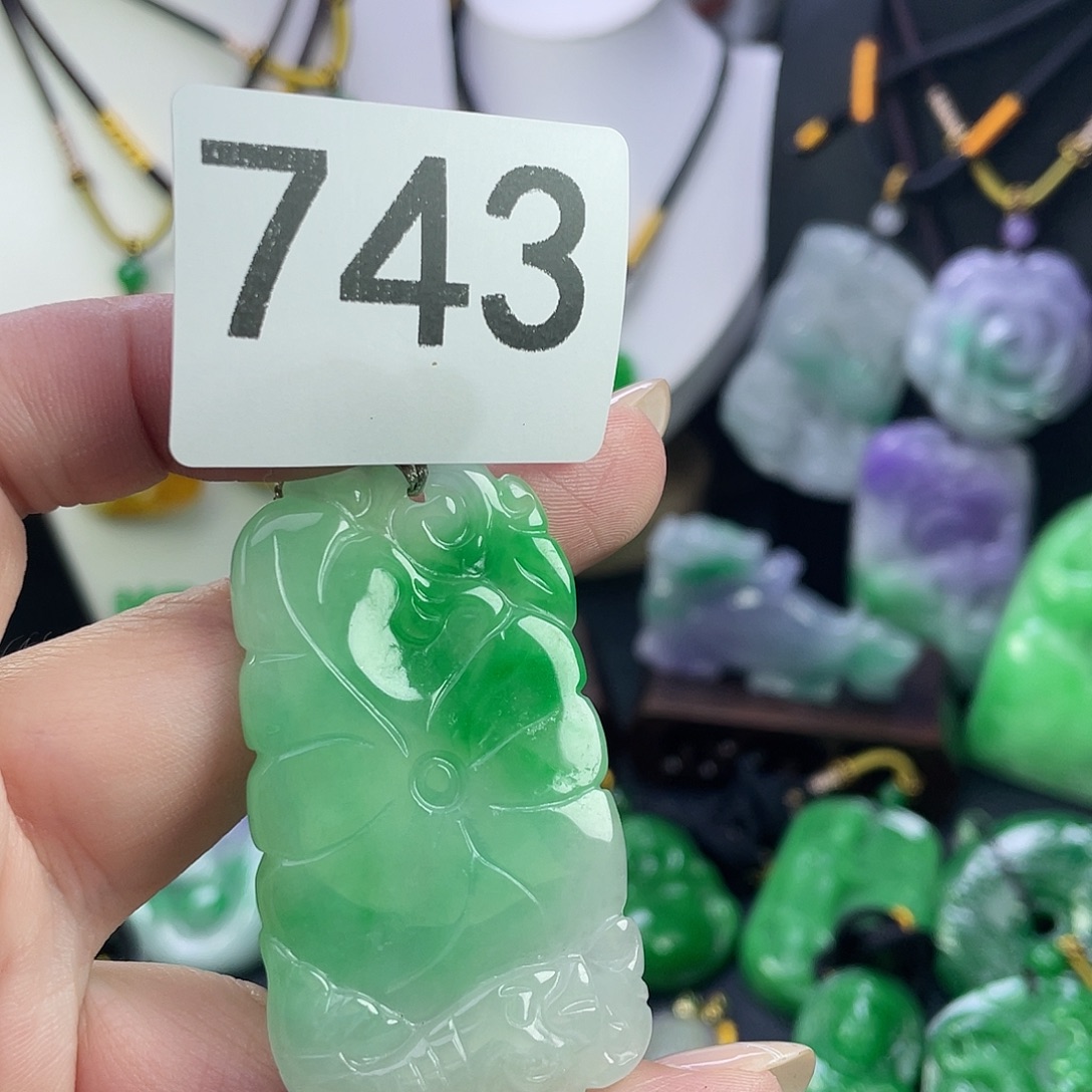 翡翠未镶嵌吊坠(赠链)