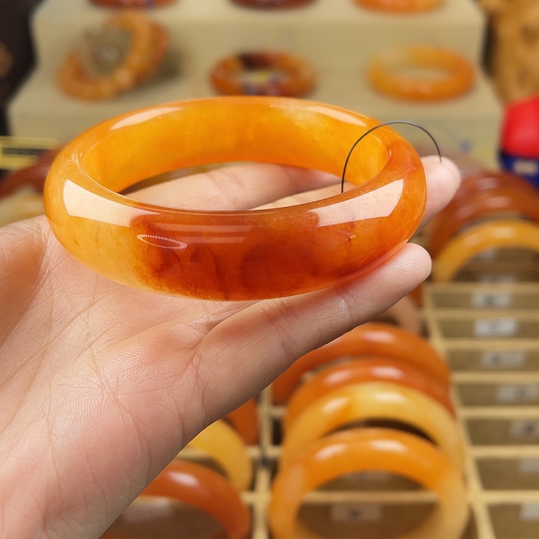 非金属无34 号茄山老油料黄龙58圈口三色美镯