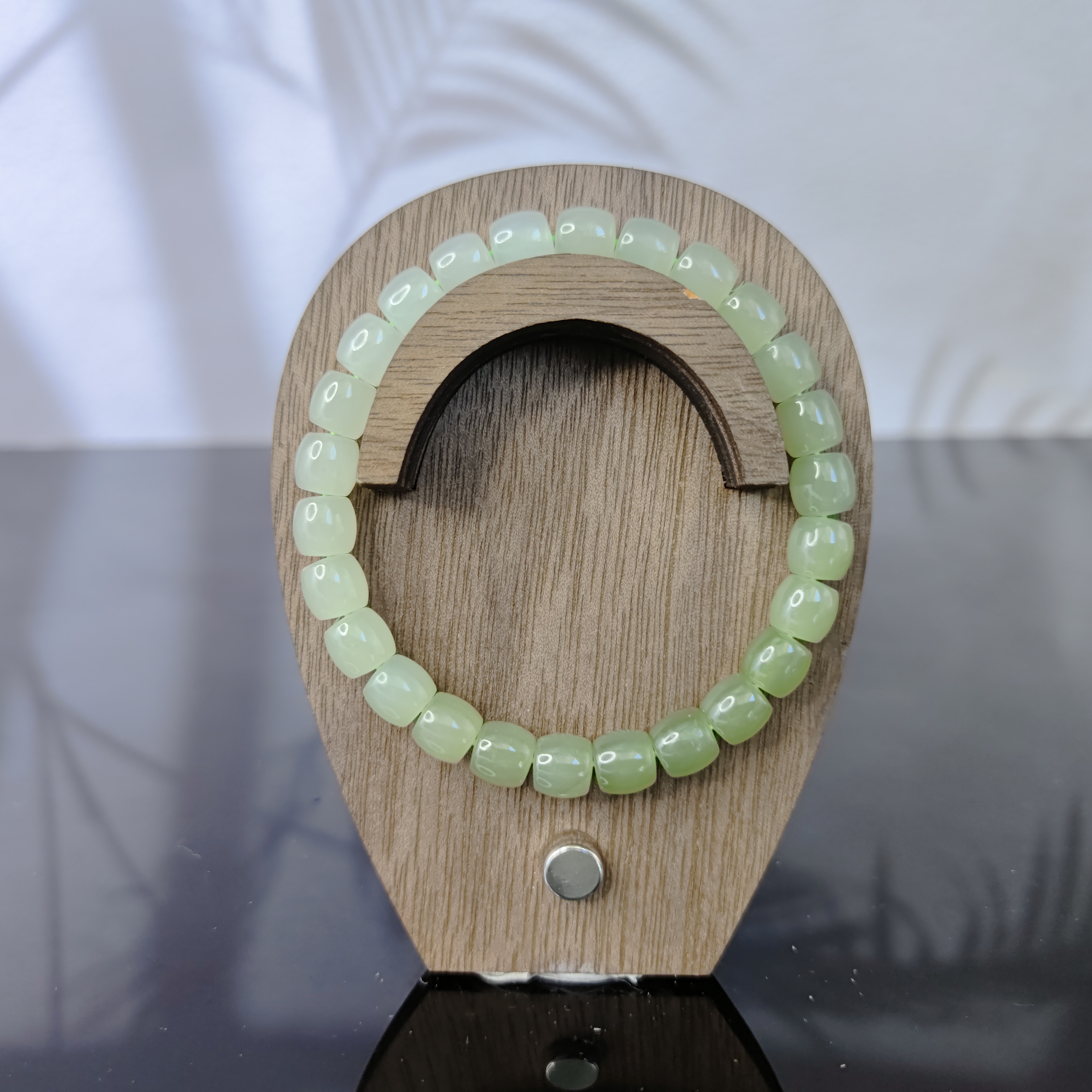 F和田玉渐变桶珠手串（卡8）3389