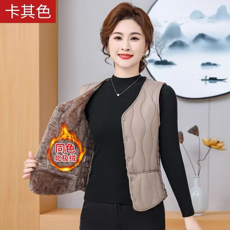 2025春秋新款女士棉马甲内搭外穿背心坎肩冬季短款时尚修身马甲