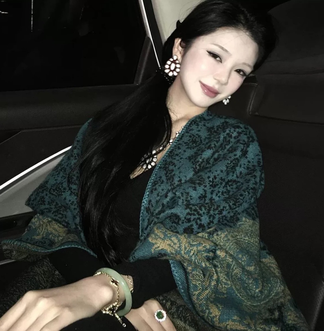 【孔雀蓝】秋款围巾披肩保暖女简约超舒适仿羊绒女外搭斗篷T58-2