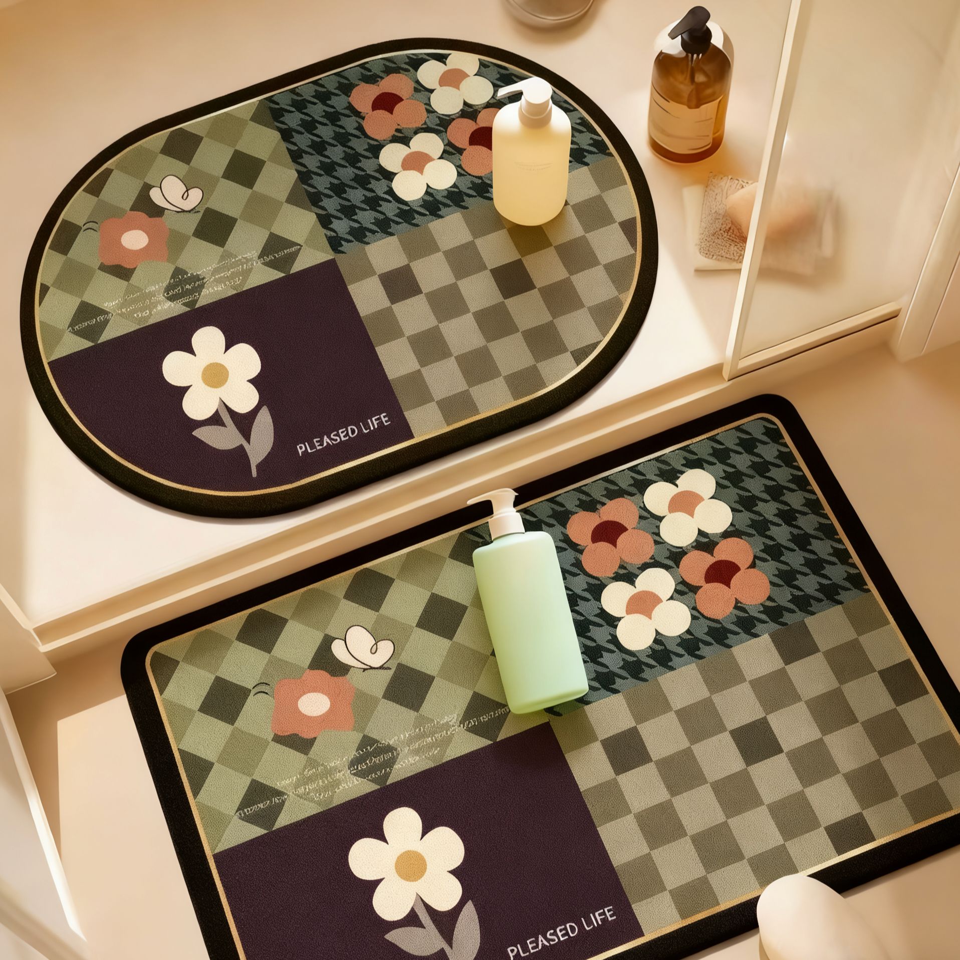 X【50*80 50*80】X浴室入户厨房吸水防滑硅藻泥地毯