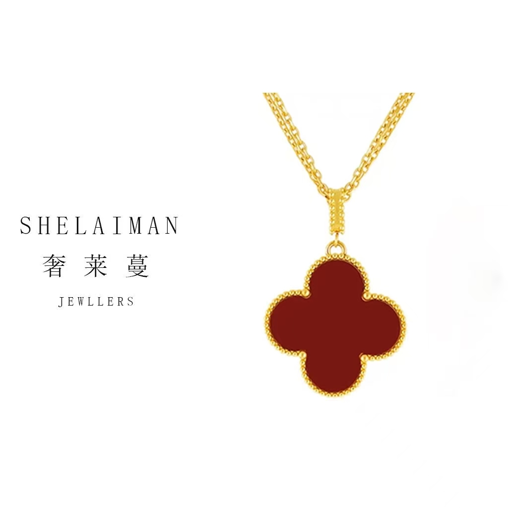 奢莱蔓/SHELAIMAN  四叶大花时尚百搭项链饰品Z01