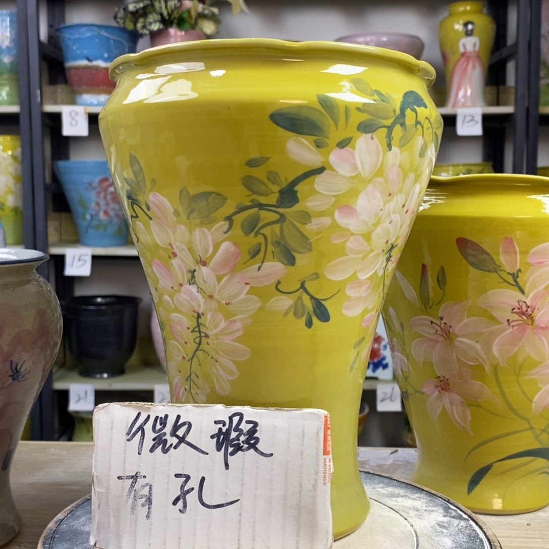 景德镇手工手绘陶瓷花盆