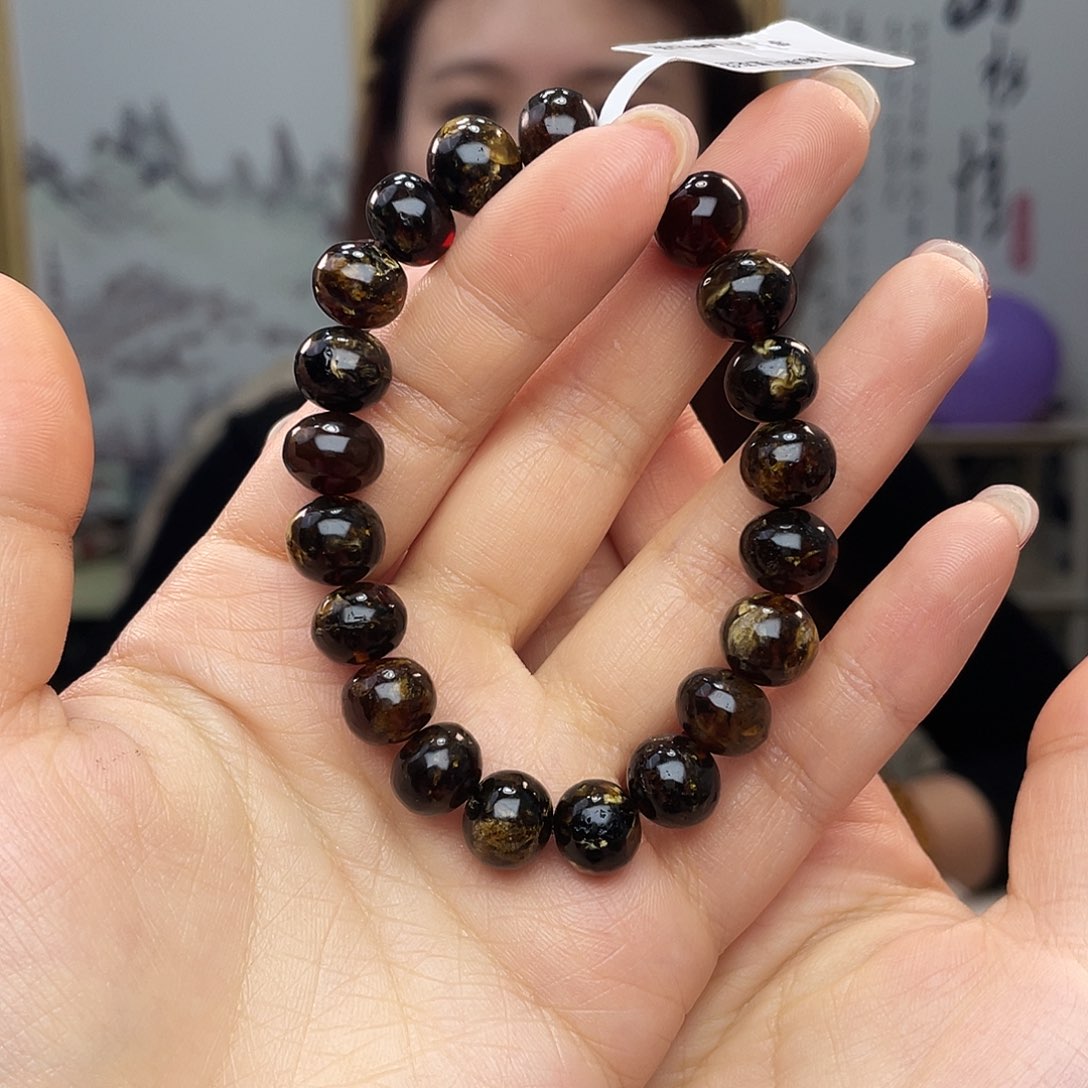 琥珀裸石未镶嵌10黑花