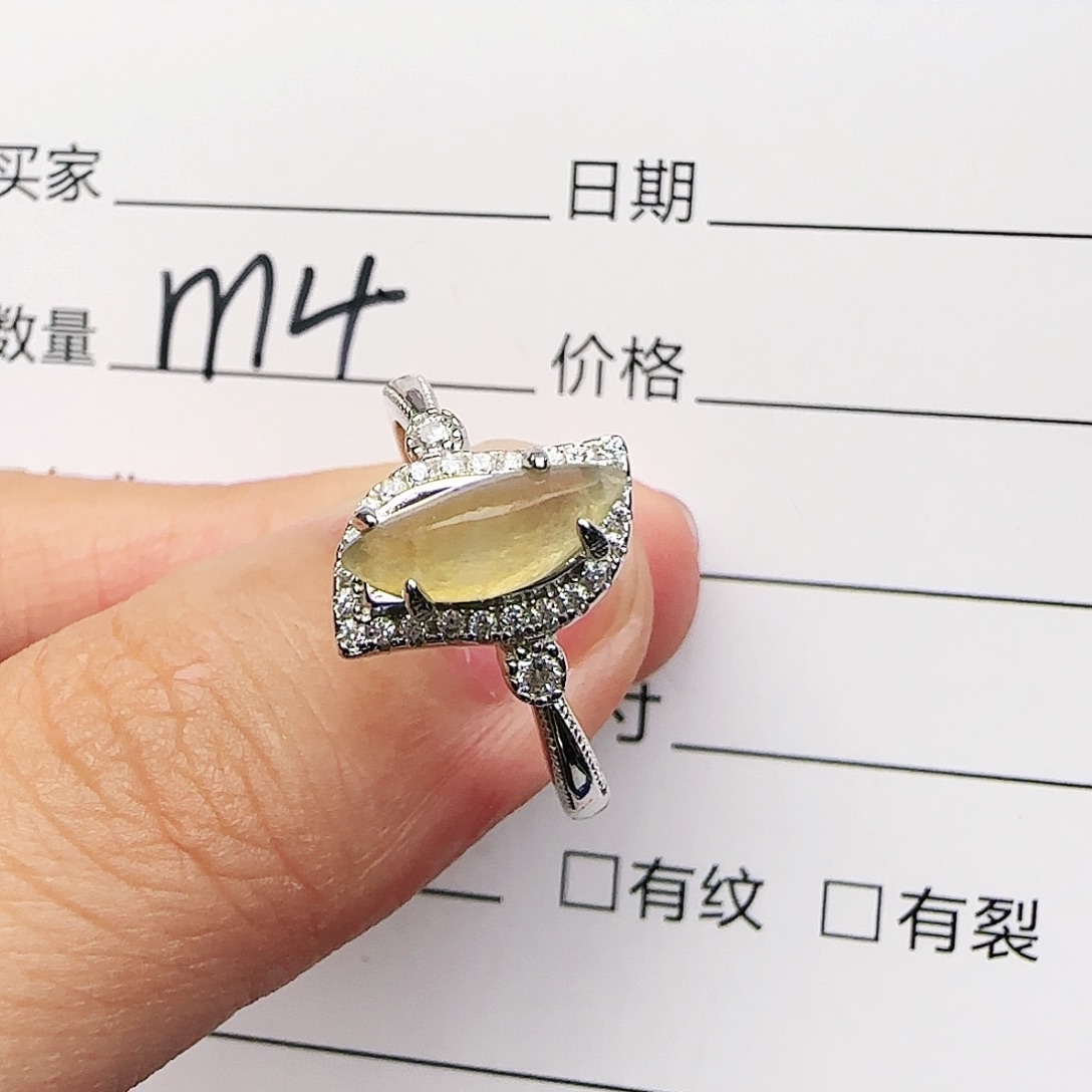 银S925镶嵌戒指翡翠戒指