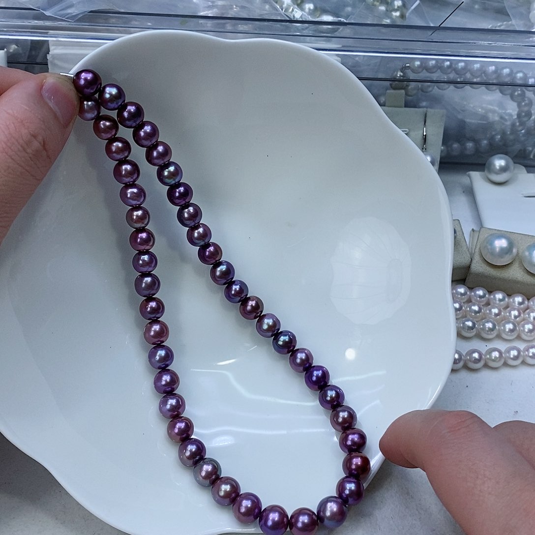 淡水珍珠颈饰银S925镶嵌