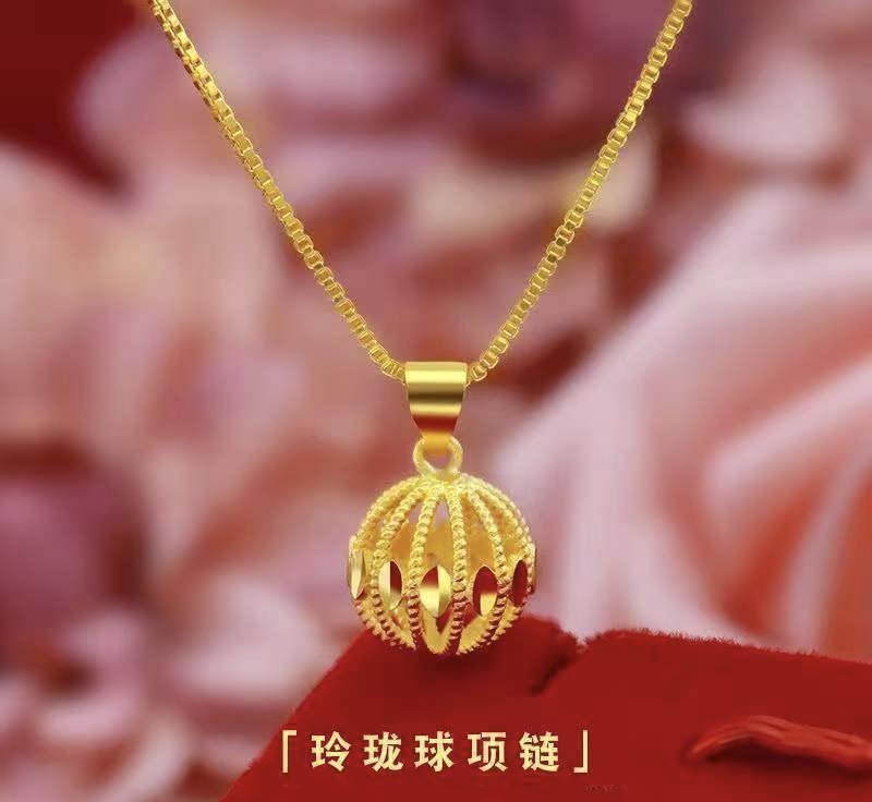 镂空玲珑球项链典雅小众