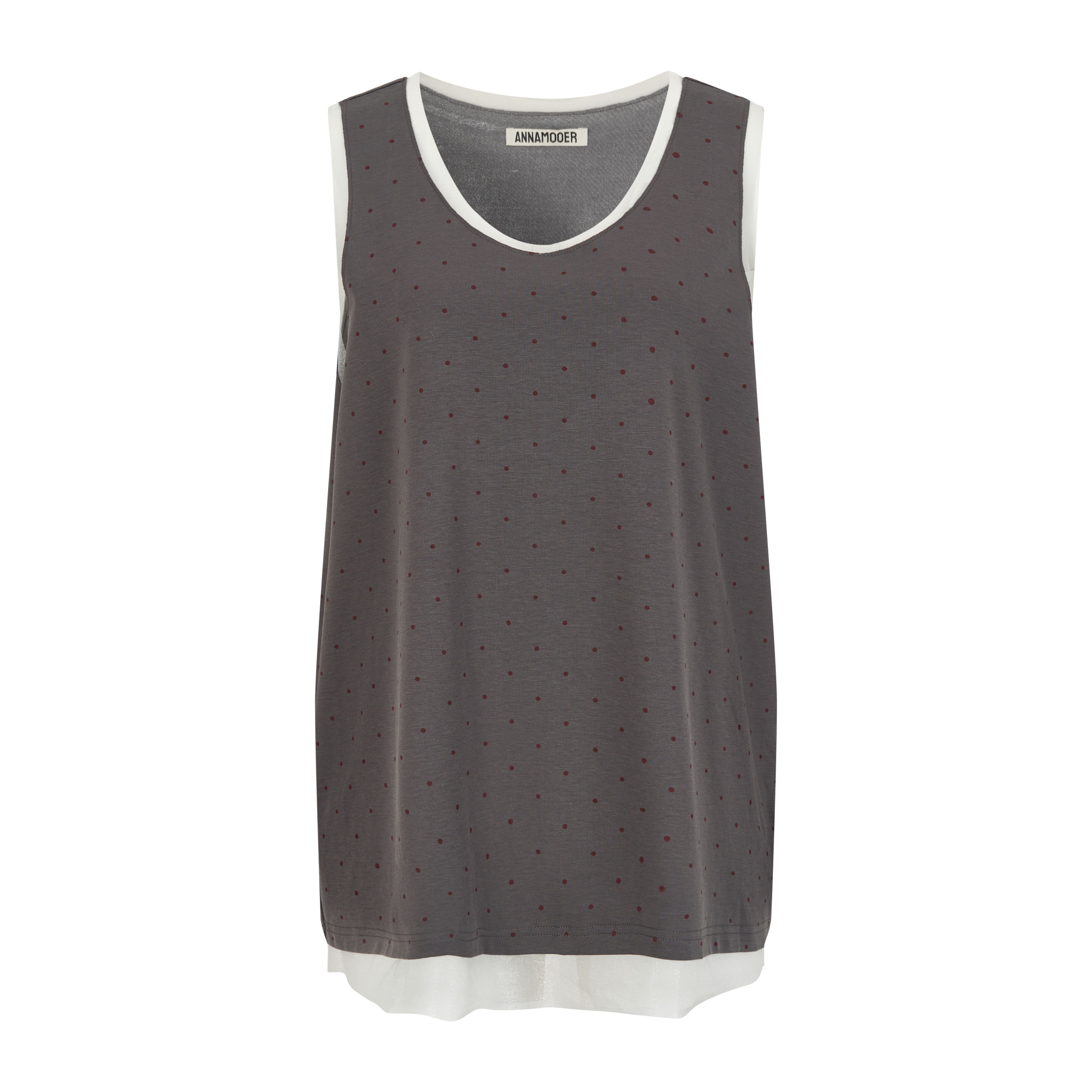 ANNAMOOER · 设计师品牌深灰色拼接背心 AM71B25/AM1352S604B-2