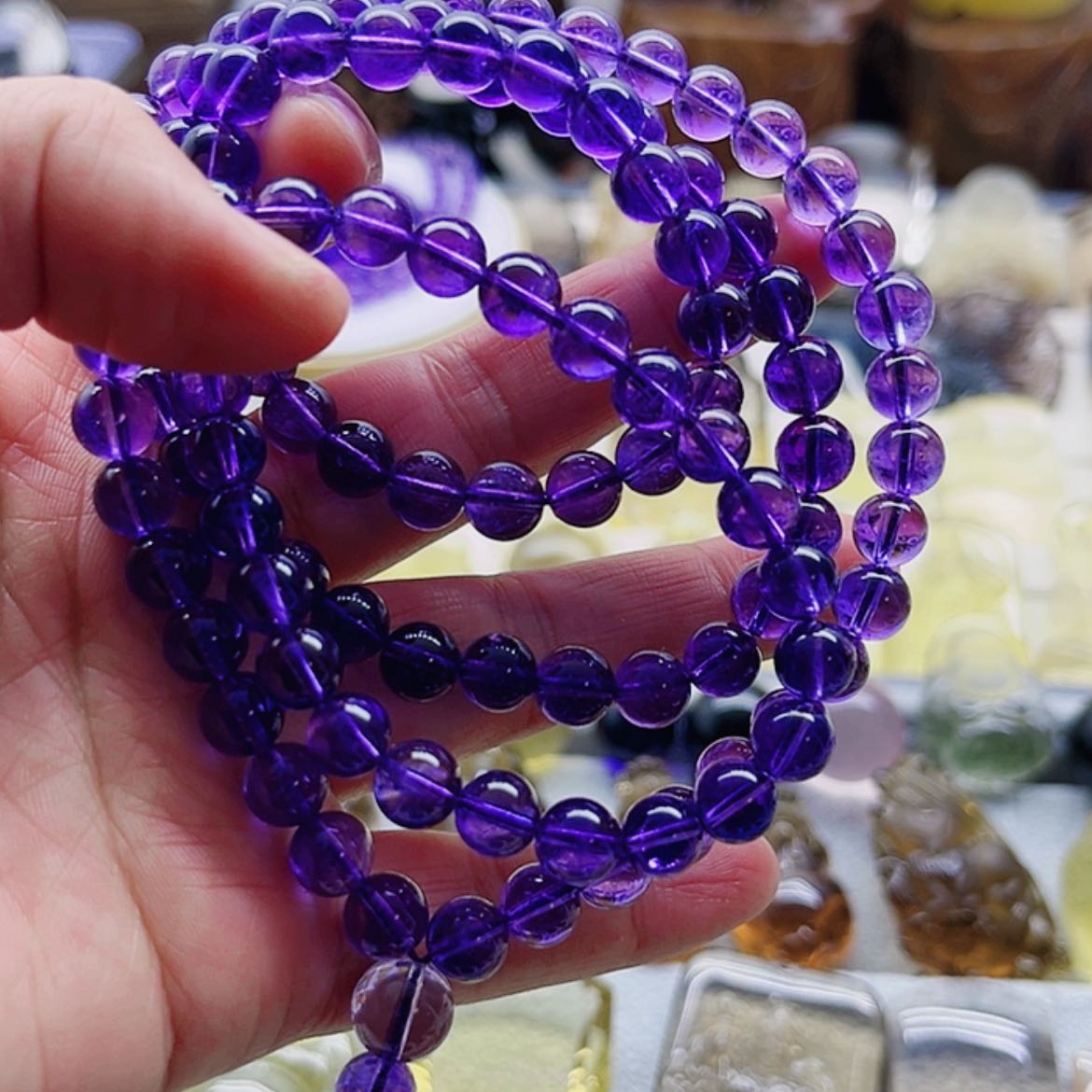 【闪购商品】水晶紫水晶念珠108未镶嵌