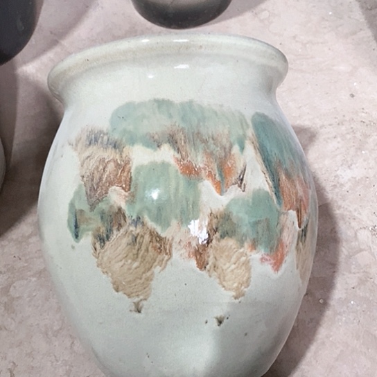 紫砂花盆口24高度30水墨瑕di lie