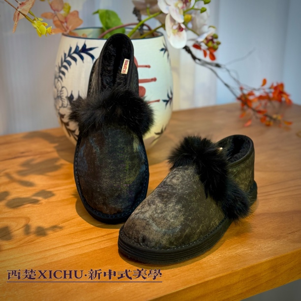 西楚新品【青山晓大棉毛条款面包鞋】加绒冬款上新手工千层底布鞋