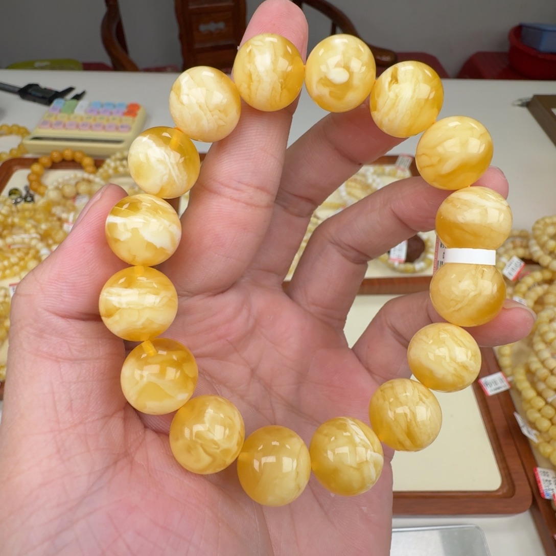 蜜蜡未镶嵌裸石蜜蜡手串