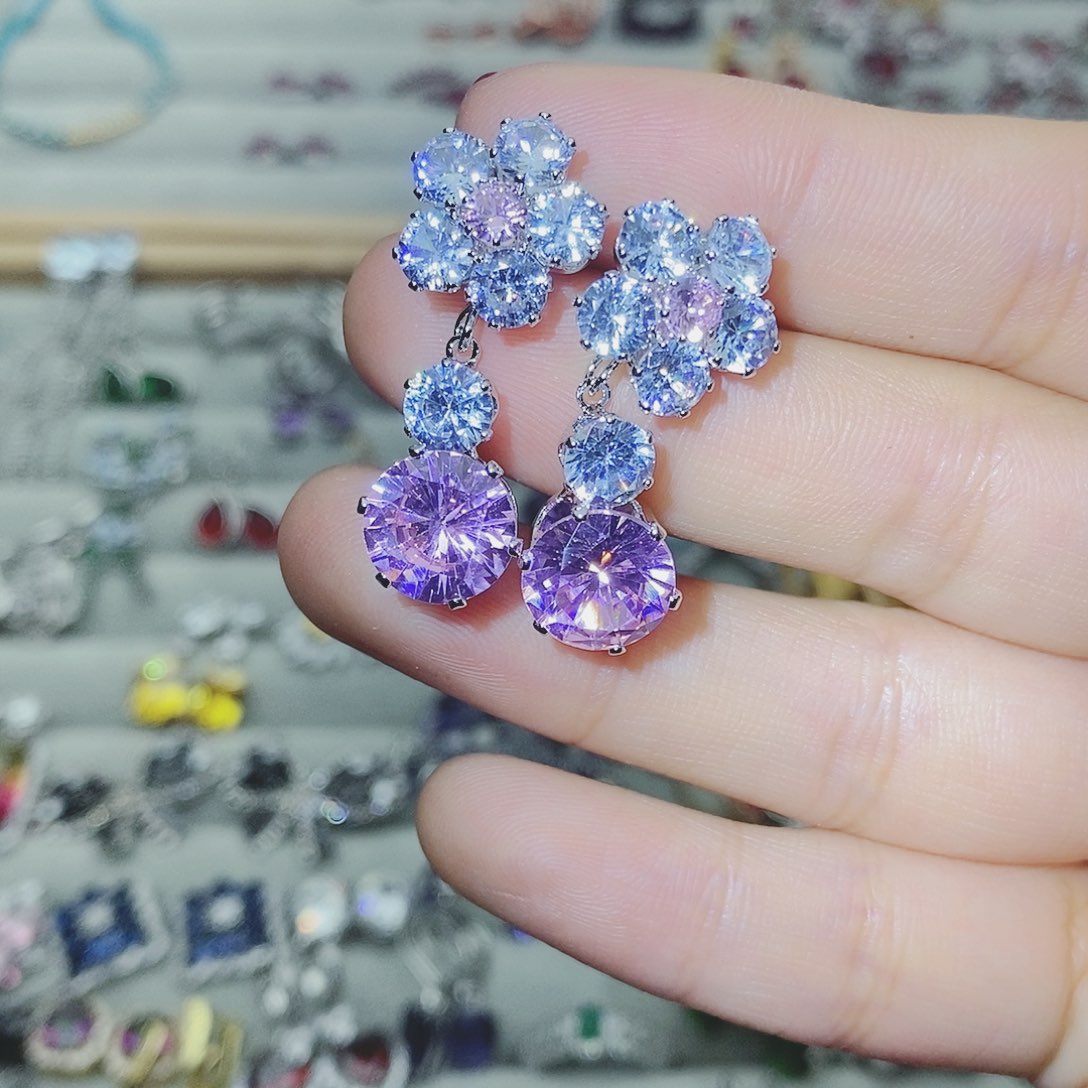 【闪购商品】托帕石耳饰银S925镶嵌