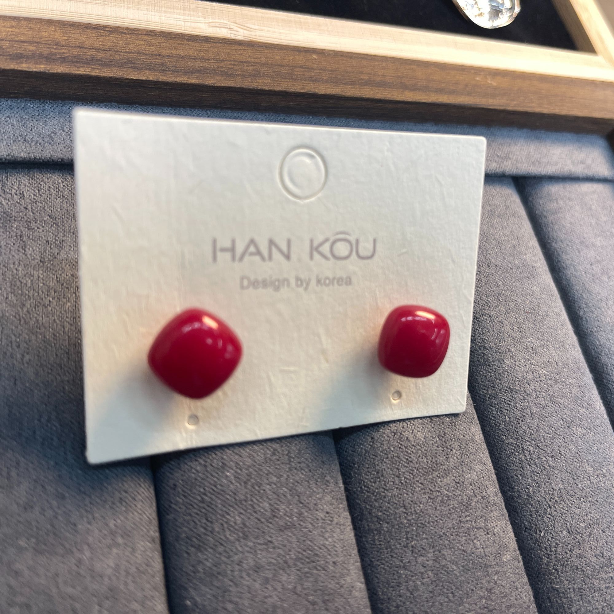 铜合金亚克力耳饰 925银针ins风方形珍珠耳钉女简约小众气质高级