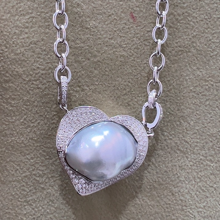 海水珍珠吊坠(赠链)银S925镶嵌