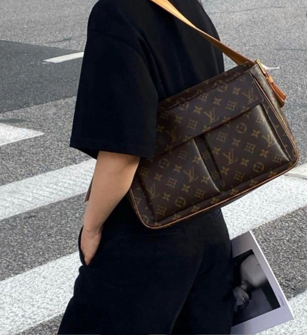 95新 LouisVuitton/路易威登 老花中号骆驼包(全原)