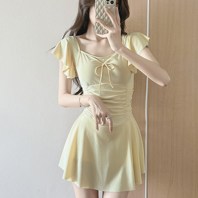 泳衣女2025新款高级感保守显瘦遮肚学生裙 式温泉清新纯欲泳装女