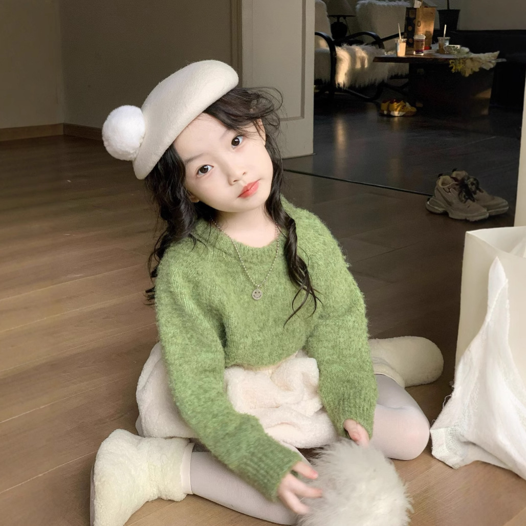 空空子.Studio【绿野仙踪】女童毛衣2025秋冬韩圈圈纱上衣半裙套装