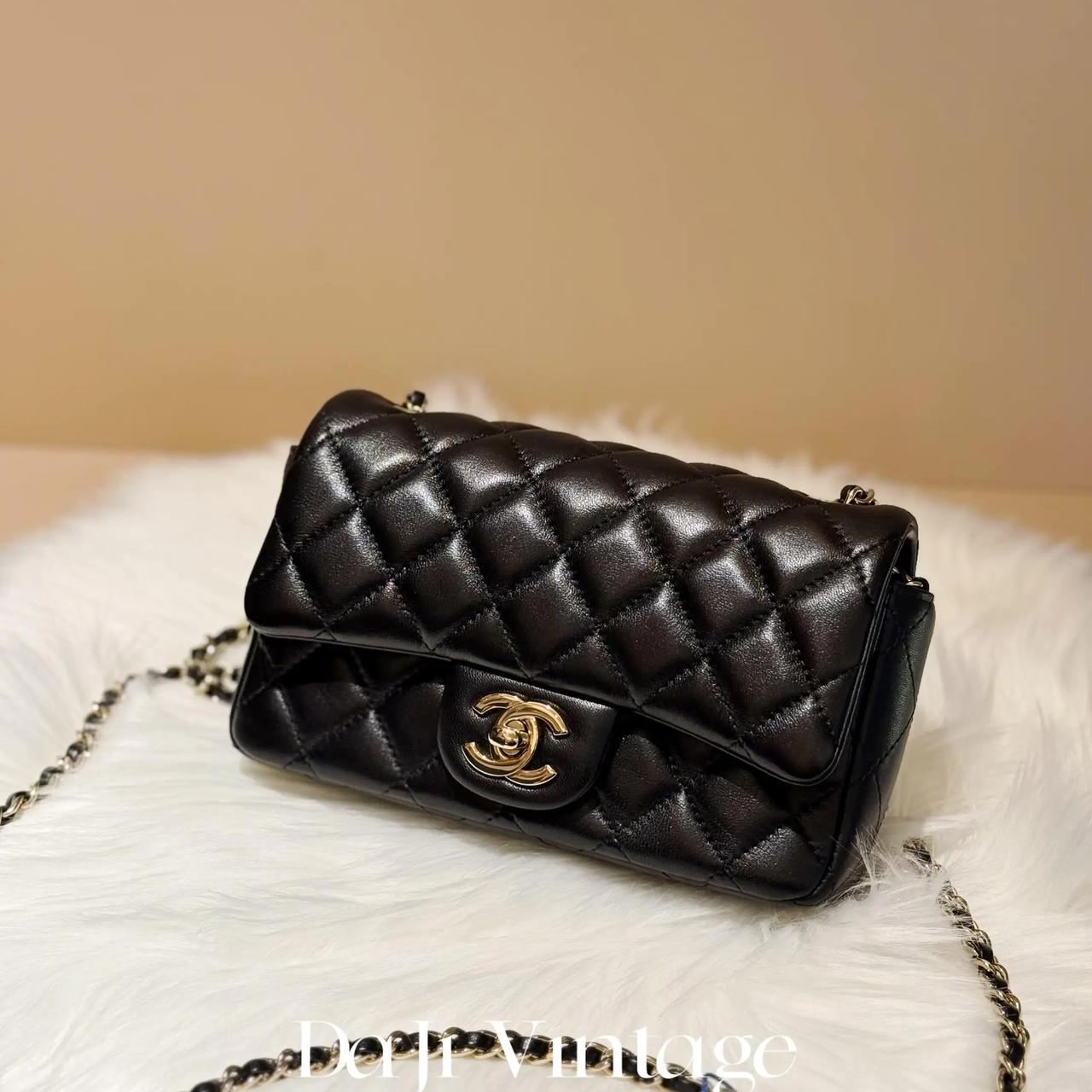 99新 Chanel/香奈儿 大吉中古/香奈儿黑金小mini斜挎包