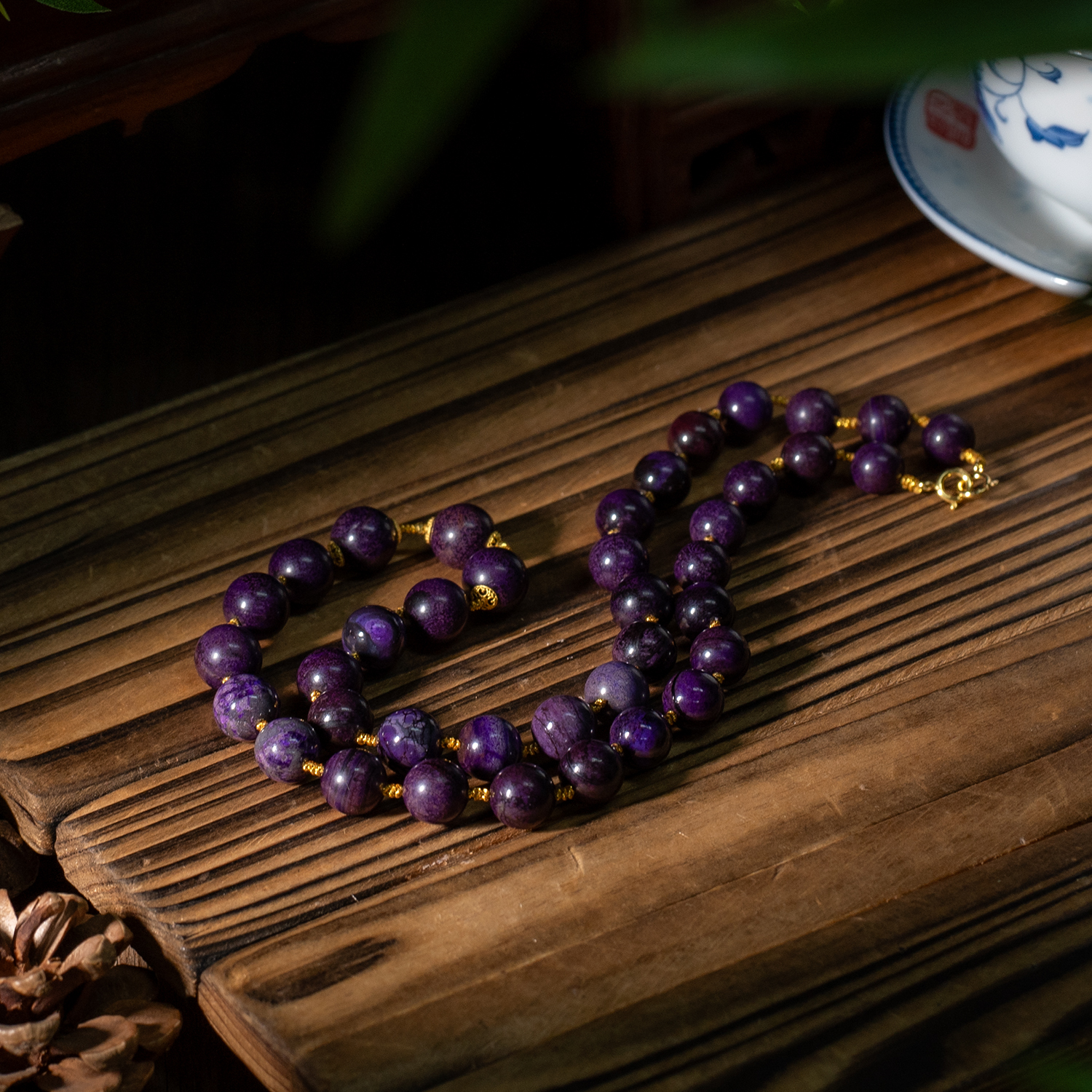 18K金老油帝王紫舒俱来项链/46cm+/8-9mm/多样性发一/P7141