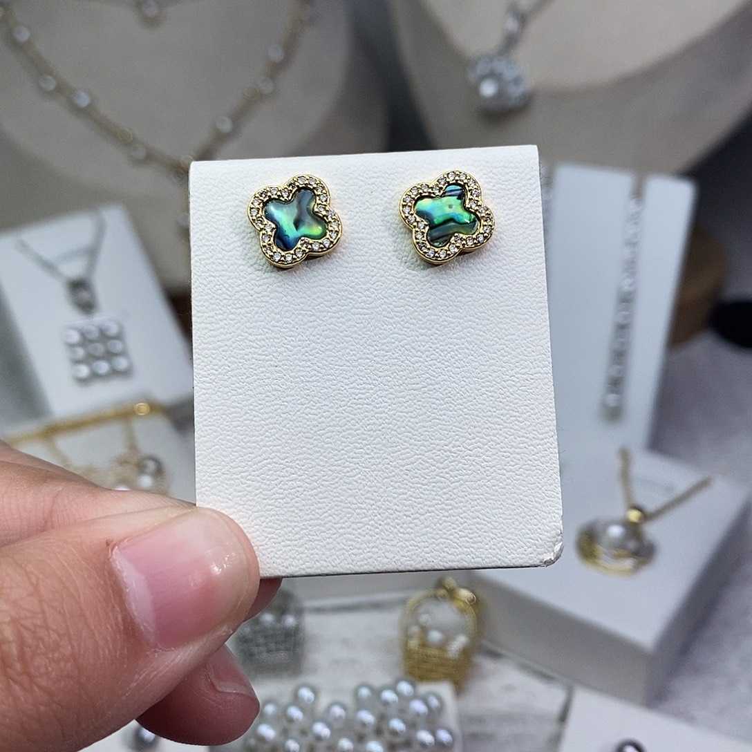 淡水珍珠耳饰银S925镶嵌