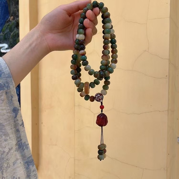 敦煌飞天108颗菩提手串佛手老料菩提子手持佛珠男女盘玩念珠脖挂