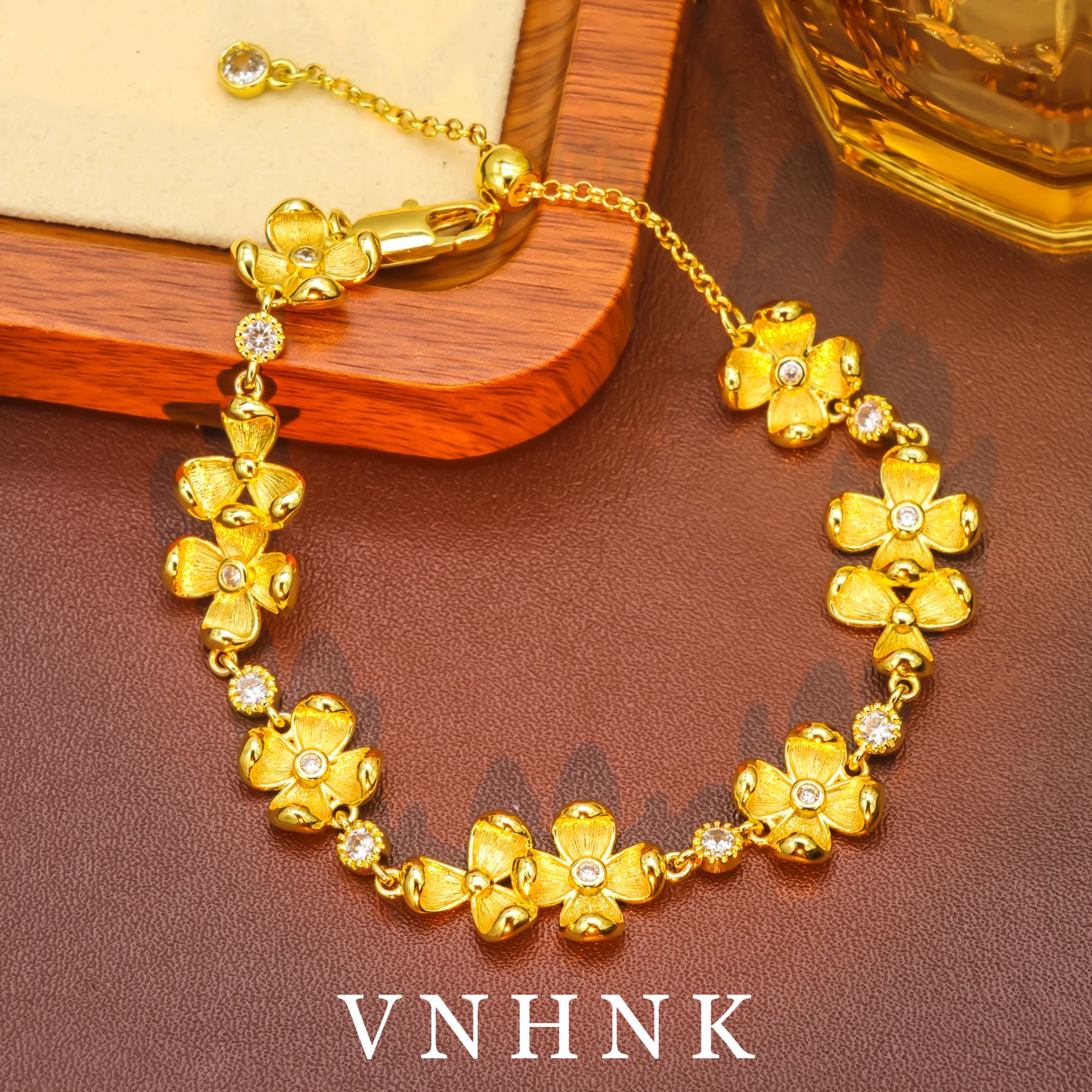 铜合金合成锆石手链 美可儿   M651  金色(25cm)时尚气质手链