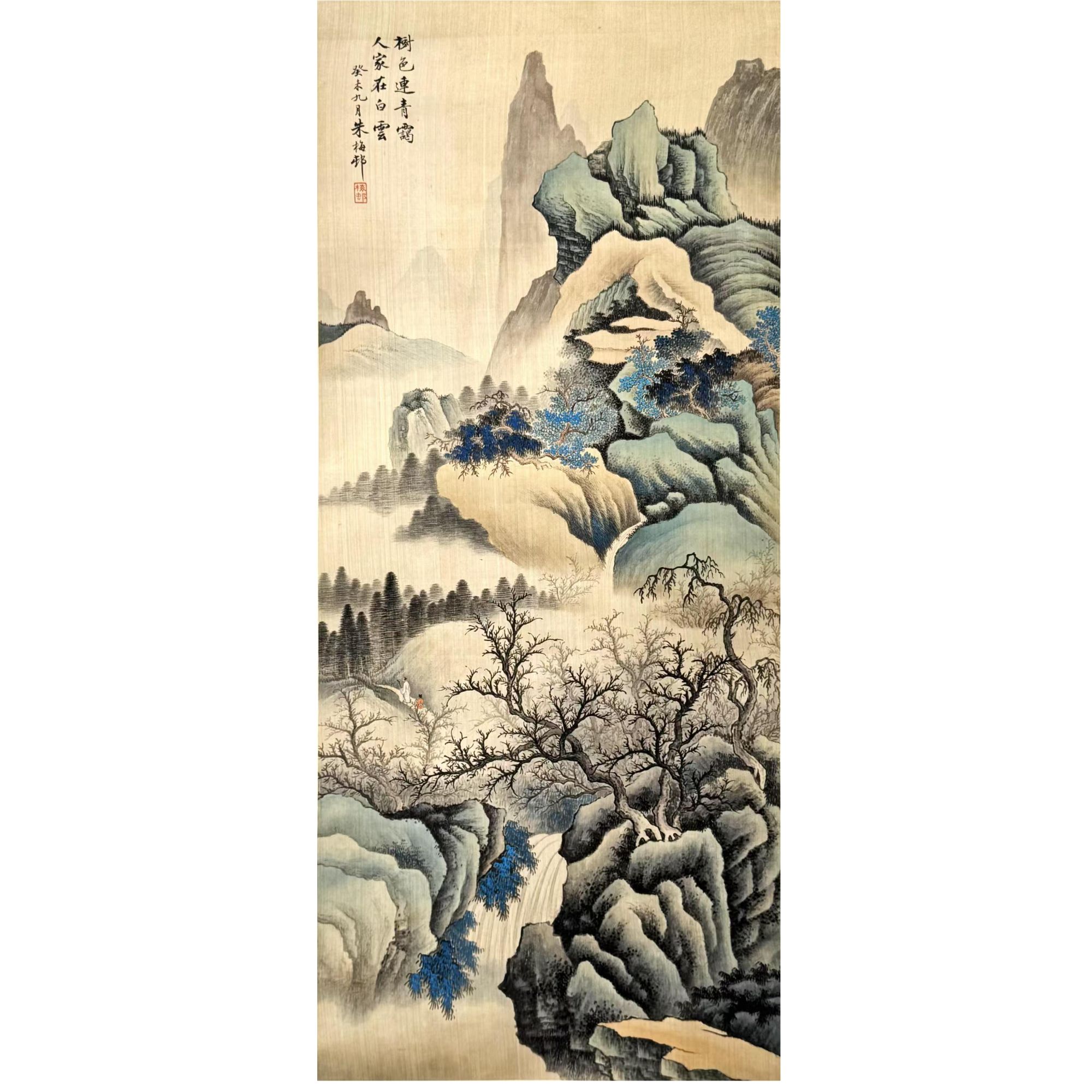 lot8 朱梅邨 山水 立轴